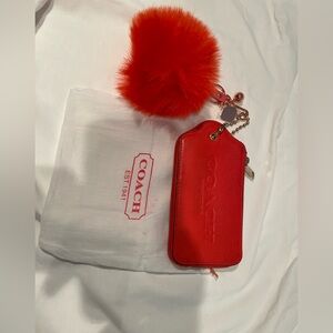Coach Orange Leather Purse Charm